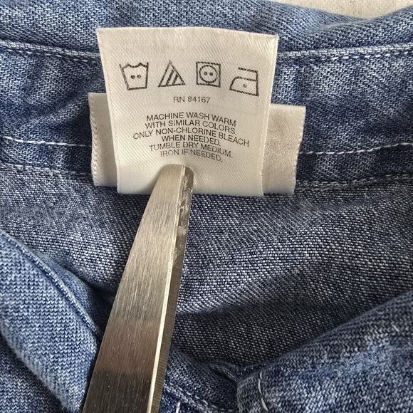 Disney Winnie The Pooh & Friends Suspender Embroidered Denim Button Up Shirt L - Picture 9 of 10